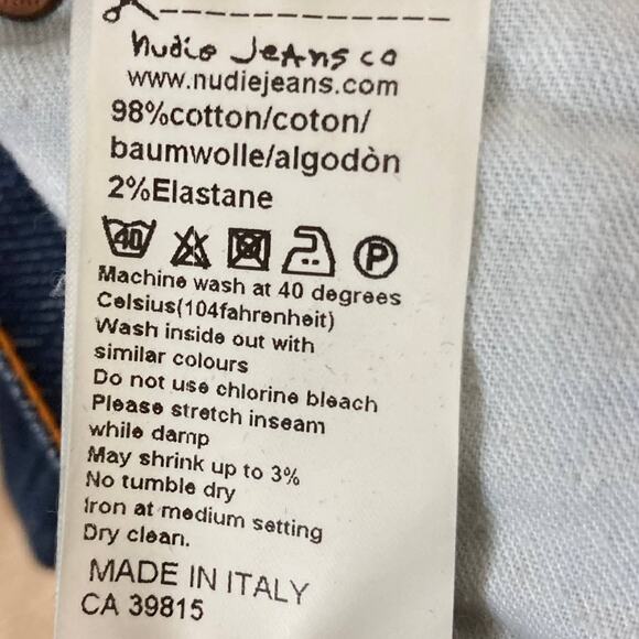 NUDIE Jeans Average Joe Straight Leg Cold Denim Wash Stretch Size 31 x 30 Italy - Picture 14 of 16